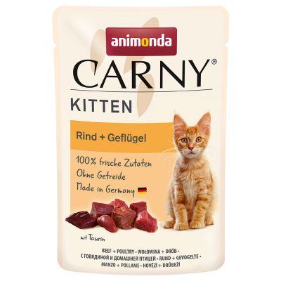 Sparpaket Animonda Carny Kitten Pouch 24 x 85 g - Rind