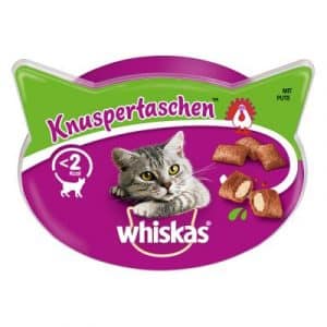 Sparpaket Whiskas Snacks - Knuspertaschen Lachs (8 x 60 g)
