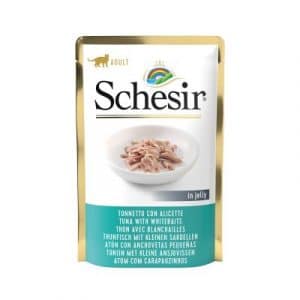 Sparpaket Schesir Katzen Pouch 24 x 85 g - Thunfisch mit Kleinen Sardellen