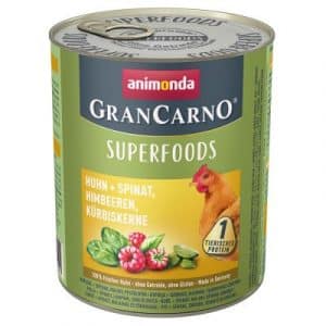 Sparpaket Animonda GranCarno Adult Superfoods 24 x 800 g - Huhn + Spinat