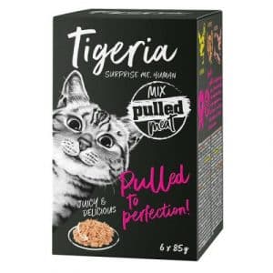 Sparpaket Tigeria Pulled Meat 48 x 85 g - Huhn mit Lachswürfeln