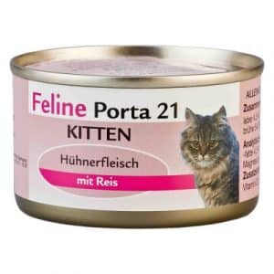 Feline Porta 21 Kitten Hühnerfleisch mit Reis - 6 x 156 g