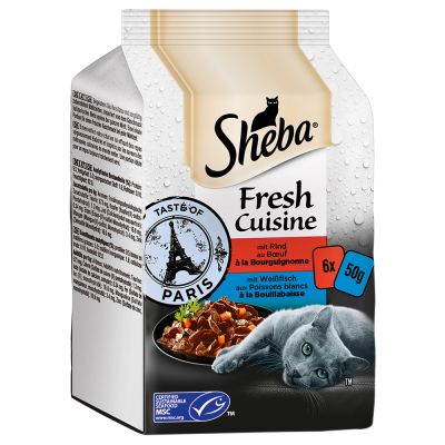Sheba Fresh Cuisine Taste of Paris (MSC) 6 x 50 g - Rind & Weißfisch 6 x 50 g