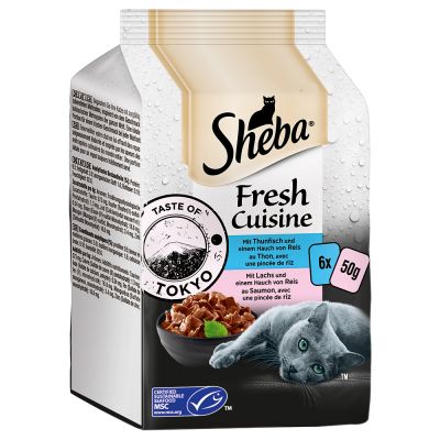Sparpaket Sheba Fresh Cuisine Taste of Tokyo (MSC) 36 x 50 g - Thunfisch mit Lachs
