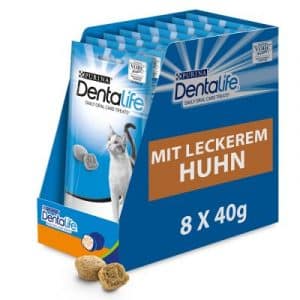 Purina Dentalife Tägliche Katzen-Zahnpflege-Snacks mit Huhn - 8 x 40 g