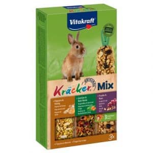 Vitakraft Zwergkaninchen-Kräcker Trio-Mix - 3 x 3er Kombi (Popcorn