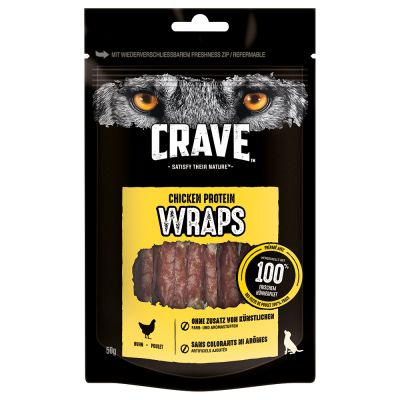 Crave Hund Protein Wrap - 10 x 50 g Huhn