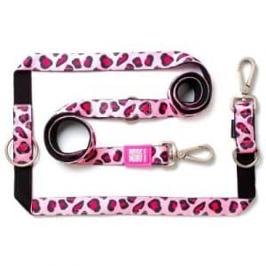 Max & Molly Multifunktionsleine Leopard Pink  - Größe L: 200 cm lang