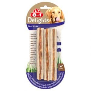 8in1 Delights Kausticks Rind - Sparpaket: 6 x 75 g (18 Stück)