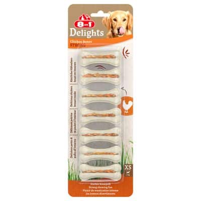 8in1 Delights Strong Kauknochen Huhn - Sparpaket: XS