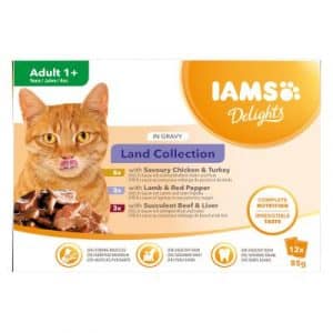 IAMS Delights Adult Land Mix - 12 x 85 g in Sauce