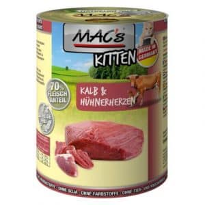 MAC's Cat Kitten 6 x 400 g - Kitten Kalb & Hühnerherzen