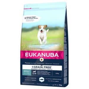 Eukanuba Grain Free Adult Small / Medium Breed Lachs - Sparpaket: 2 x 3 kg