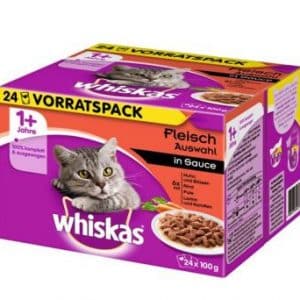 Megapack Whiskas 1+ Adult Frischebeutel 24 x 100 g - Geflügelauswahl in Gelee