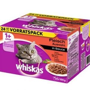 Megapack Whiskas 1+ Adult Frischebeutel 24 x 100 g - Geflügelauswahl in Gelee