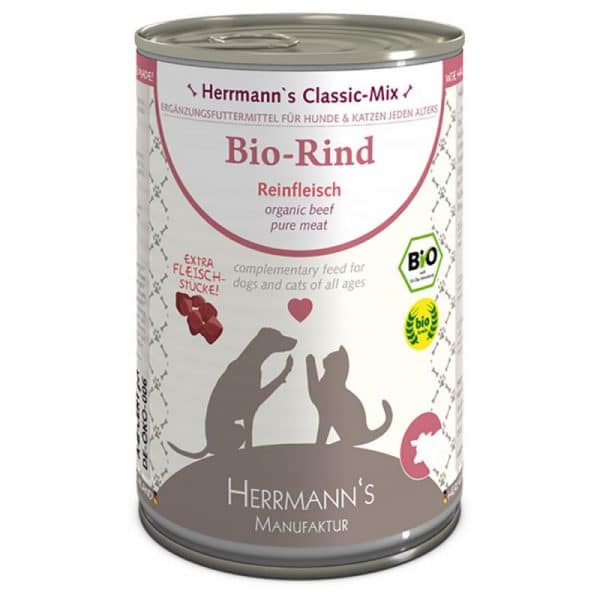 Sparpaket Herrmann's Bio-Reinfleisch 12 x 400 g - Bio Ente pur