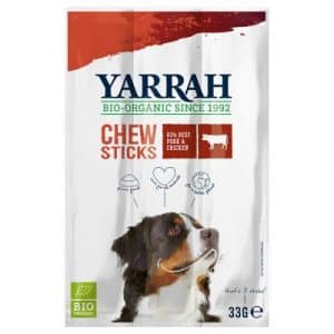 Mixpaket: 2 x Sorten Yarrah Bio Hundesnacks testen - 250 g Keks + 3 x 33 g Kausticks