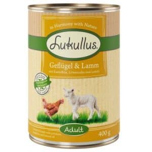 Sparpaket Lukullus Naturkost 24 x  400 g - Adult Geflügel & Lamm (getreidefrei)