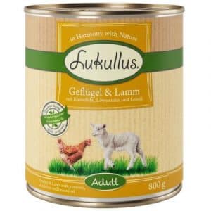 Lukullus Naturkost Adult Getreidefrei 6 x 800 g Geflügel & Lamm