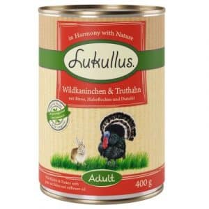 Lukullus Naturkost Adult 6 x 400 g - Kaninchen & Wild