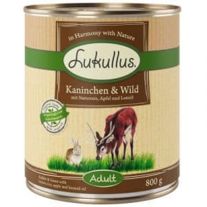 Lukullus Naturkost Adult 6 x 800 g - Kaninchen & Wild