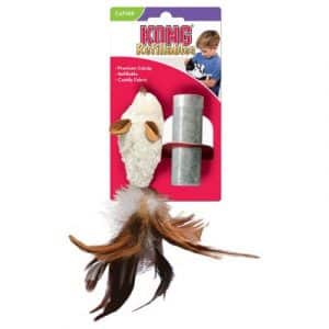 KONG Feather Mouse mit Katzenminze - 2 Stück