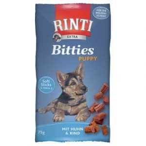 RINTI Extra Bitties Puppy Huhn - 6 x 75 g (Huhn & Ente)