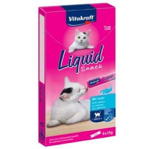 Vitakraft Cat Liquid-Snack mit Lachs + Omega 3 - 24 x 15 g