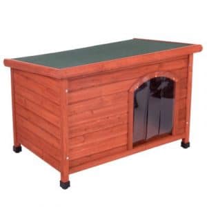 Hundehütte Woody Flachdach - Größe L: B 115 x T 76 x H 80 cm