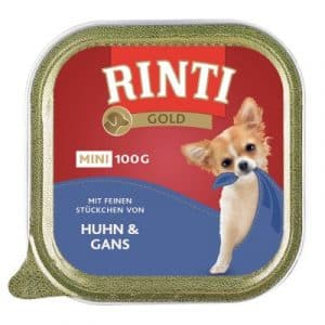 RINTI Gold Mini 6 x 100 g - Rind & Perlhuhn