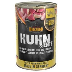 Belcando Super Premium 12 x 400 g - Huhn & Ente mit Hirse & Karotten