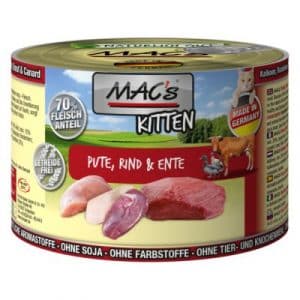 Sparpaket MAC´s Cat 12 x 200 g - Huhn PUR mit ganzen Geflügelherzen