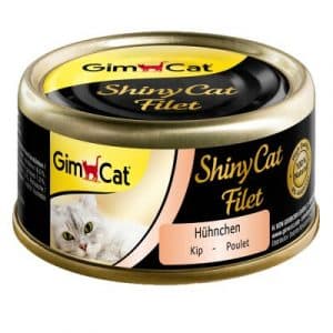 Sparpaket GimCat ShinyCat Filet Dose 12 x 70 g - Hühnchen & Garnelen