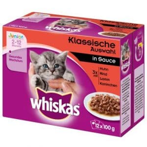 Megapack Whiskas Junior Frischebeutel 48 x 85 / 100 g - Fischauswahl in Gelee