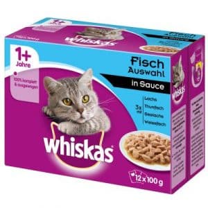 Megapack Whiskas 1+ Adult Frischebeutel 48 x 85 g / 100 g - Fischauswahl in Sauce