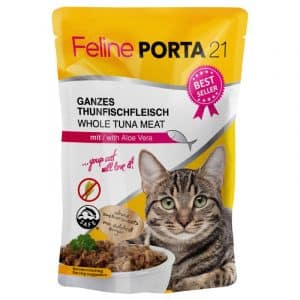 Sparpaket Feline Porta 21 Frischebeutel 24 x 100 g - Thunfisch mit Shrimps