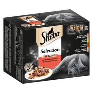 Multipack Sheba Varietäten Frischebeutel 12 x 85 g  - Delikatesse in Sauce mit Geflügel