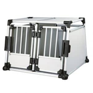 Trixie Transportbox Aluminium doppelt - Größe M-L: B 93 x T 88 x H 64 cm