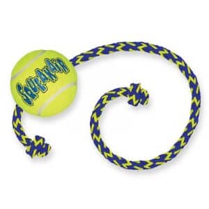 KONG SqueakAir Ball mit Seil - Sparpaket: 2 x M/L