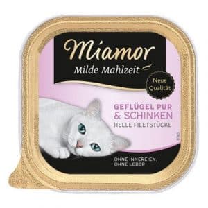 Sparpaket Miamor Milde Mahlzeit 24 x 100 g - Geflügel Pur & Schinken
