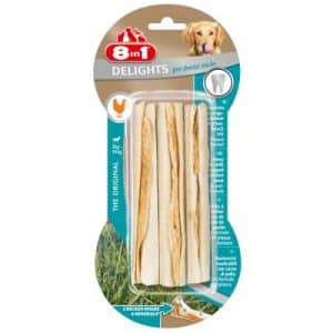 8in1 Delights Pro Dental Kausticks Huhn - Sparpaket: 6 x 75 g (18 Stück)