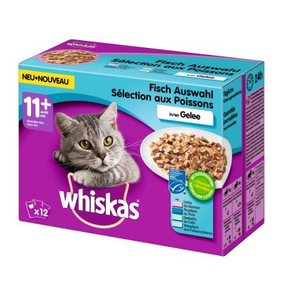 Sparpaket Whiskas Senior Frischebeutel 144 x 100 g - Senior 7+ Klassische Auswahl in Gelee