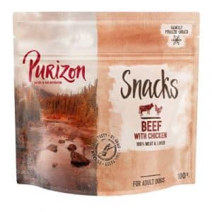 Und für zwischendurch: Purizon Snack Rind & Huhn - getreidefrei - 3 x 100 g