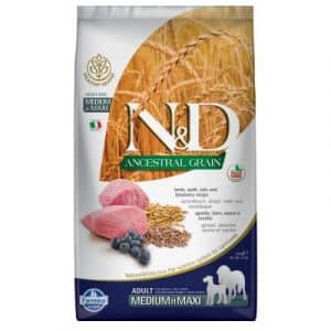 Farmina N&D Ancestral Grain Adult Medium & Maxi mit Lamm & Blaubeere - Sparpaket: 2 x 12 kg