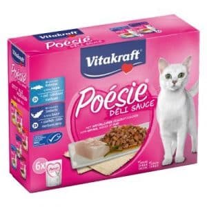 Vitakraft Poésie DéliSauce Mixpaket Pouch 6 x 85 g  - Meat & Fish Selection