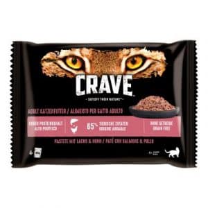 Sparpaket Crave Katze Nassfutter Pouch Multipack 88 x 85 g - Pastete mit Huhn & Truthahn