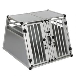 Autohundebox AluRide Doppelbox - Größe L: B 80 x T 92 x H 65 cm