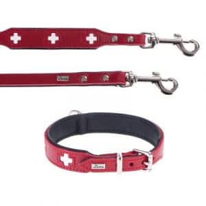HUNTER Set: Halsband Swiss + Hundeleine Swiss - Halsband Größe 60 + Leine 200 cm/18 mm