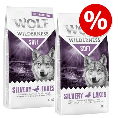 2 x 12 kg Wolf of Wilderness "Soft & Strong"  NEU: Gnarled Oaks - Freiland-Huhn & Kaninchen