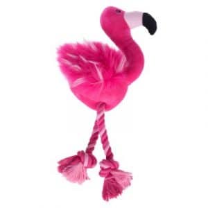 Hundespielzeug Flamingo mit Tau - 1 Stück